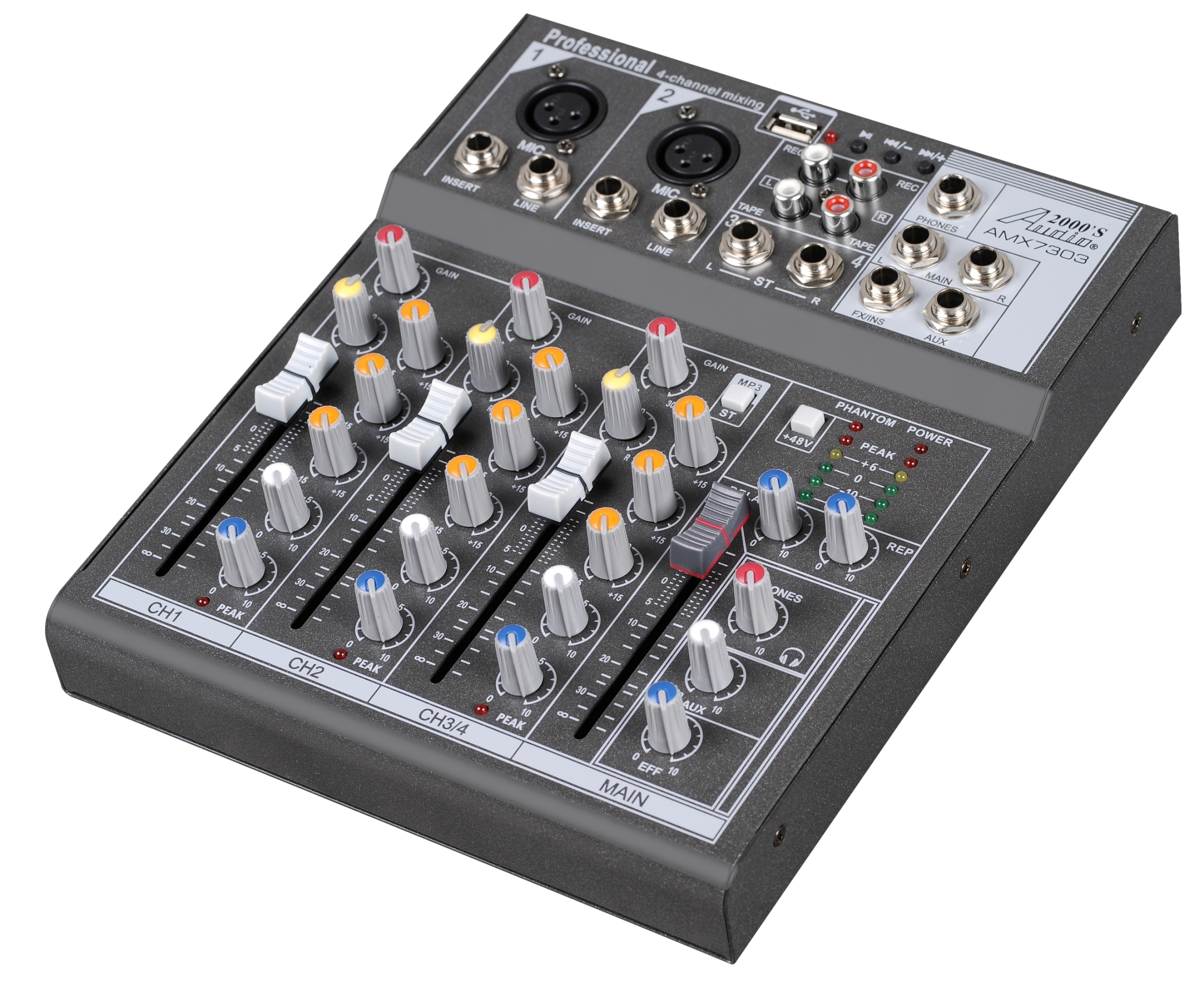 AMX7313-Professional 8チャンネルオーディオミキサー USBおよびDSP